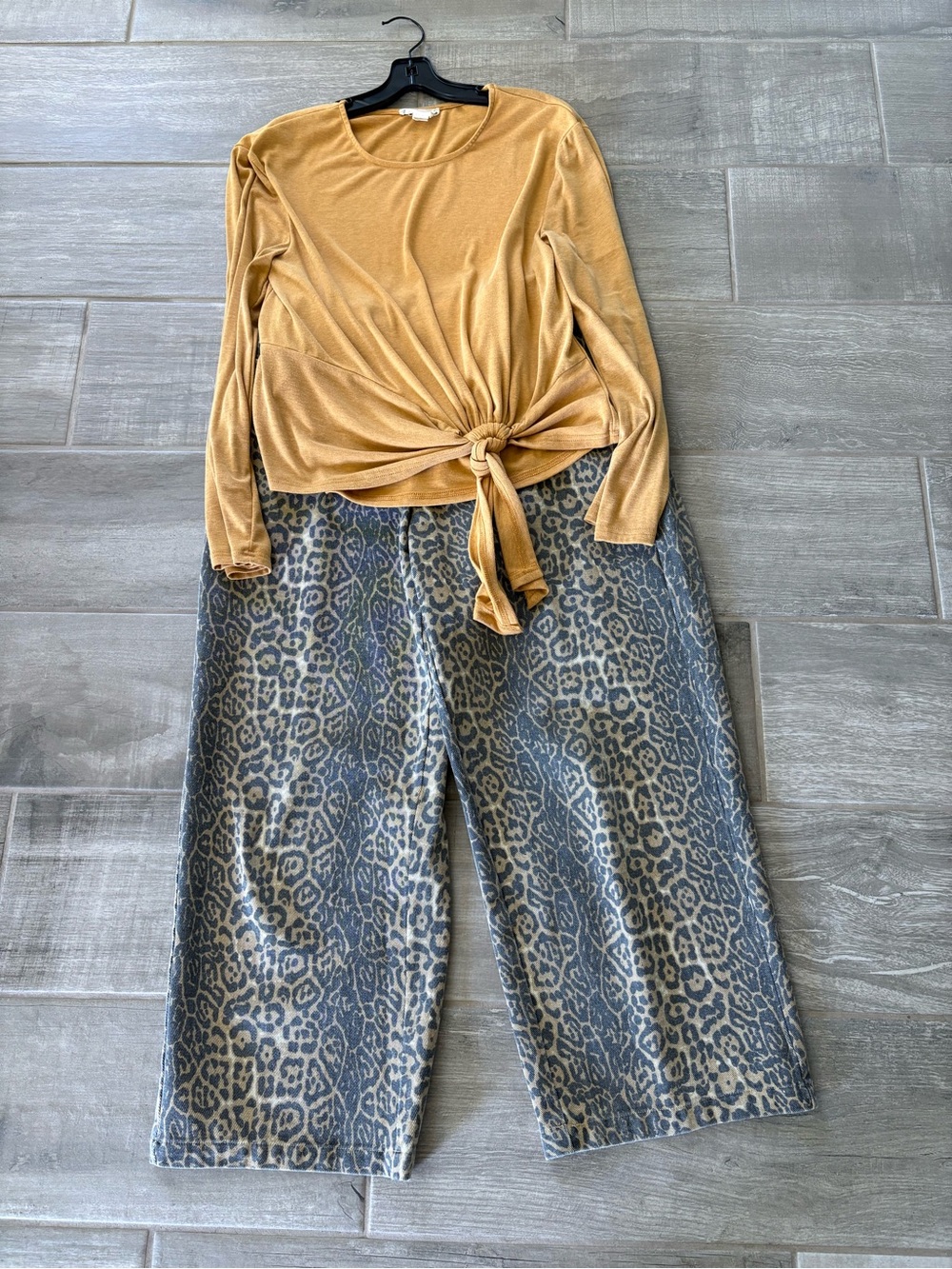 GILLI Leopard print Loose fit Wide Leg Denim Pants Medium - Picture 9 of 9